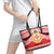 Personalised Kolisi Tonga College Atele Leather Tote Bag Polynesian Ngatu Tribal