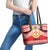 Personalised Kolisi Tonga College Atele Leather Tote Bag Polynesian Ngatu Tribal