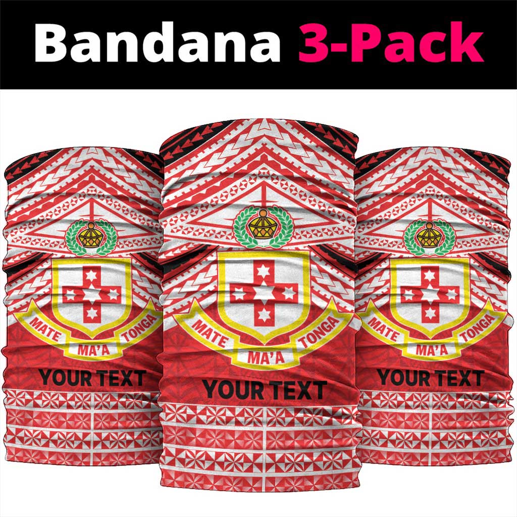 Personalised Kolisi Tonga College Atele Neck Gaiter Polynesian Ngatu Tribal - Polynesian Pride