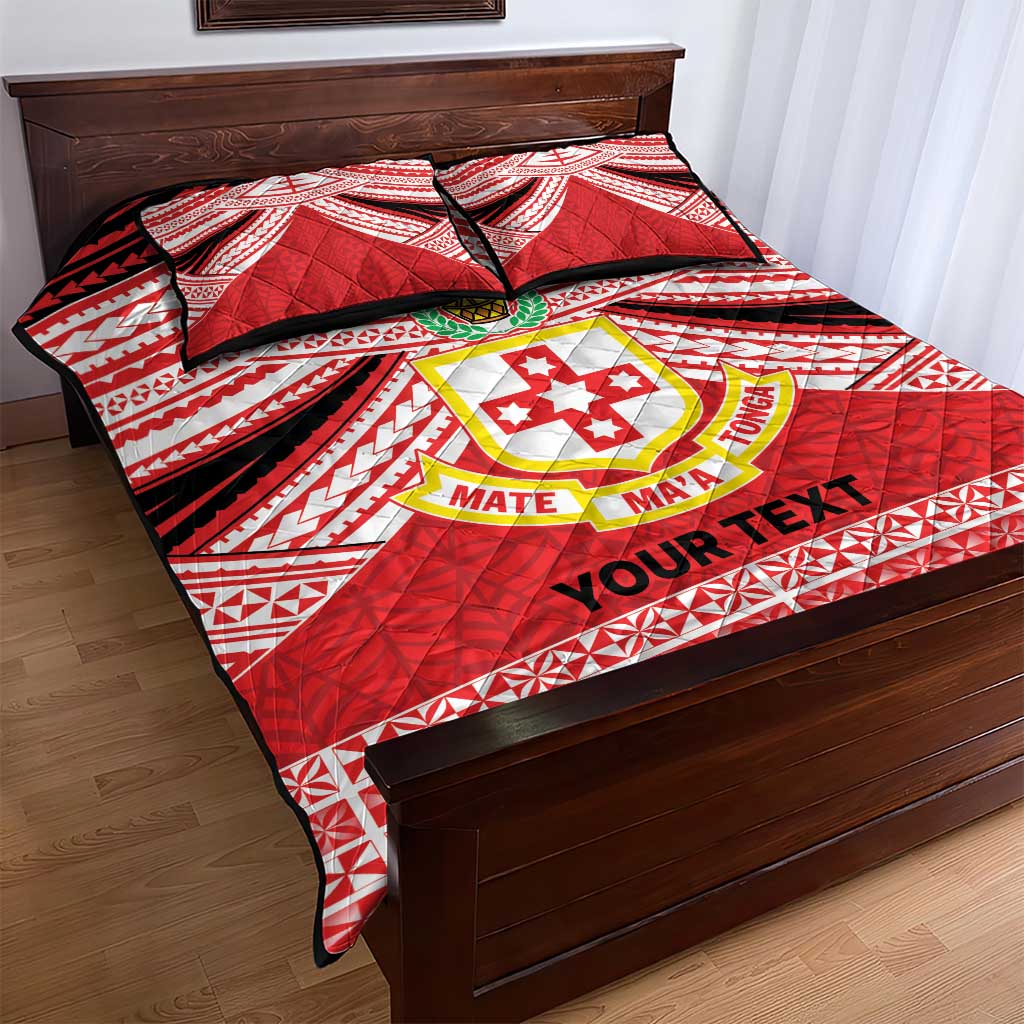 Personalised Kolisi Tonga College Atele Quilt Bed Set Polynesian Ngatu Tribal