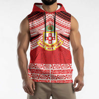 Personalised Kolisi Tonga College Atele Sleeveless Hoodie Polynesian Ngatu Tribal - Polynesian Pride