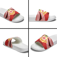 Personalised Kolisi Tonga College Atele Slide Sandals Polynesian Ngatu Tribal - Polynesian Pride