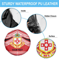 Personalised Kolisi Tonga College Atele Spare Tire Cover Polynesian Ngatu Tribal