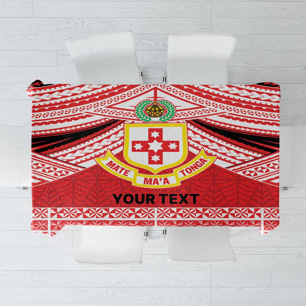Personalised Kolisi Tonga College Atele Tablecloth Polynesian Ngatu Tribal