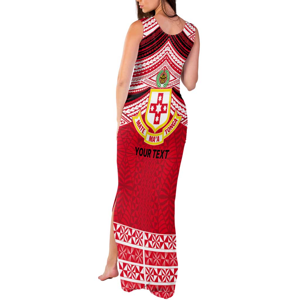 Personalised Kolisi Tonga College Atele Tank Maxi Dress Polynesian Ngatu Tribal
