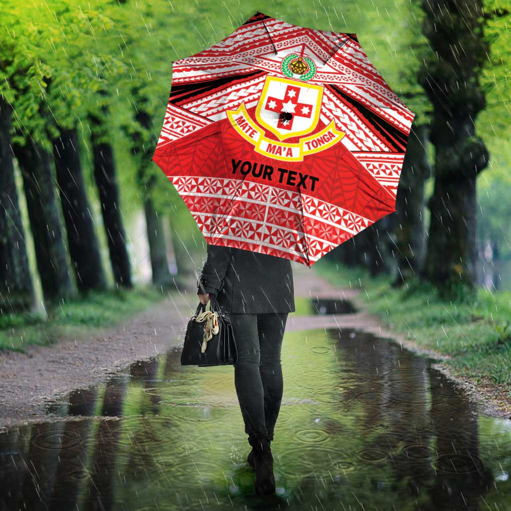 Personalised Kolisi Tonga College Atele Umbrella Polynesian Ngatu Tribal - Polynesian Pride