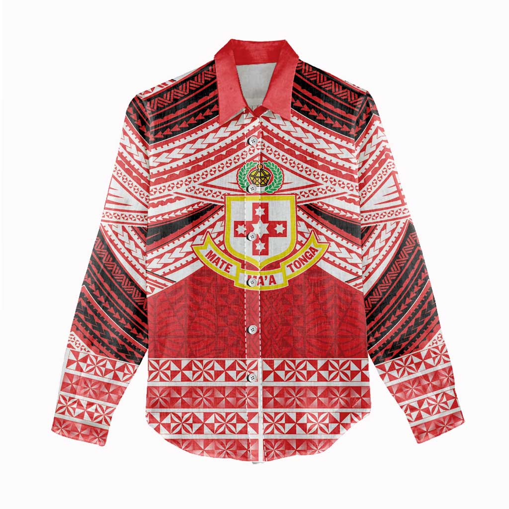 Personalised Kolisi Tonga College Atele Women Casual Shirt Polynesian Ngatu Tribal