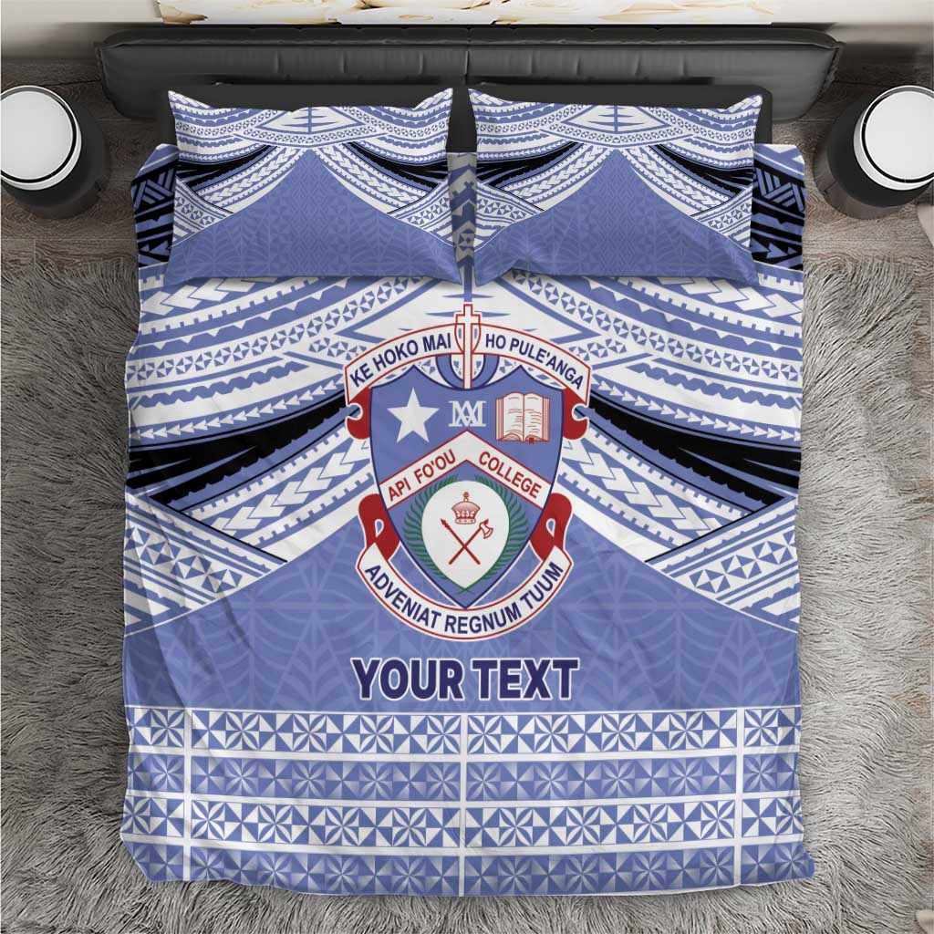 Personalised Tonga Apifoou College Bedding Set Polynesian Ngatu Tribal