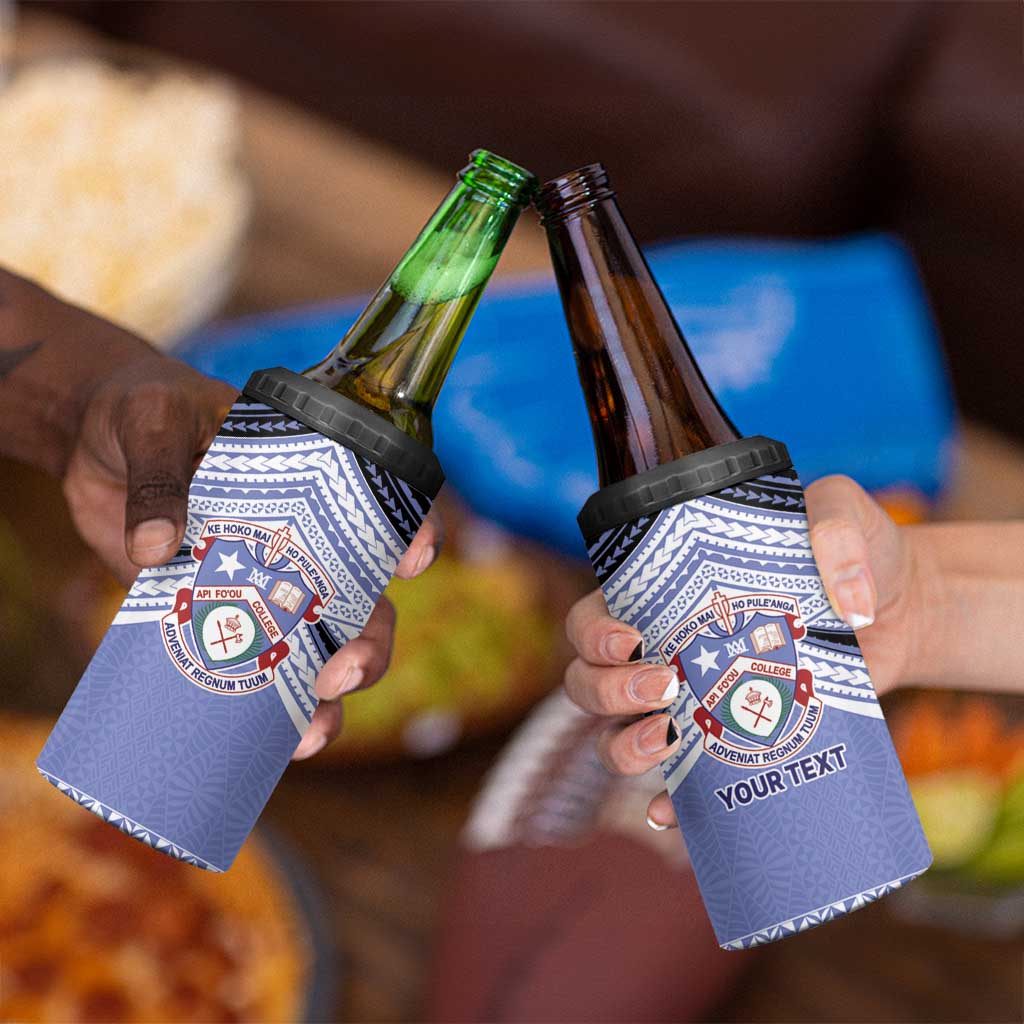 Personalised Tonga Apifoou College 4 in 1 Can Cooler Tumbler Polynesian Ngatu Tribal