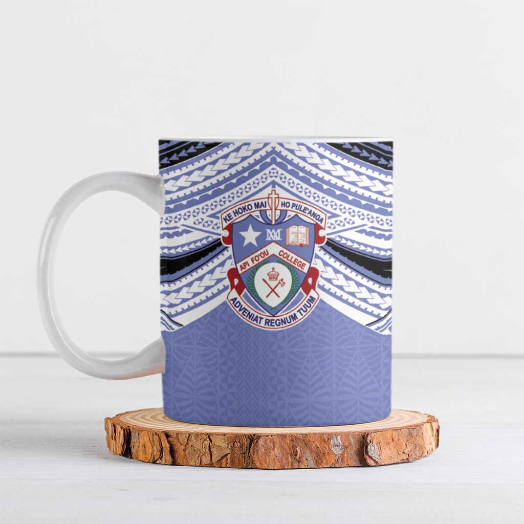 Personalised Tonga Apifoou College Ceramic Mug Polynesian Ngatu Tribal - Polynesian Pride