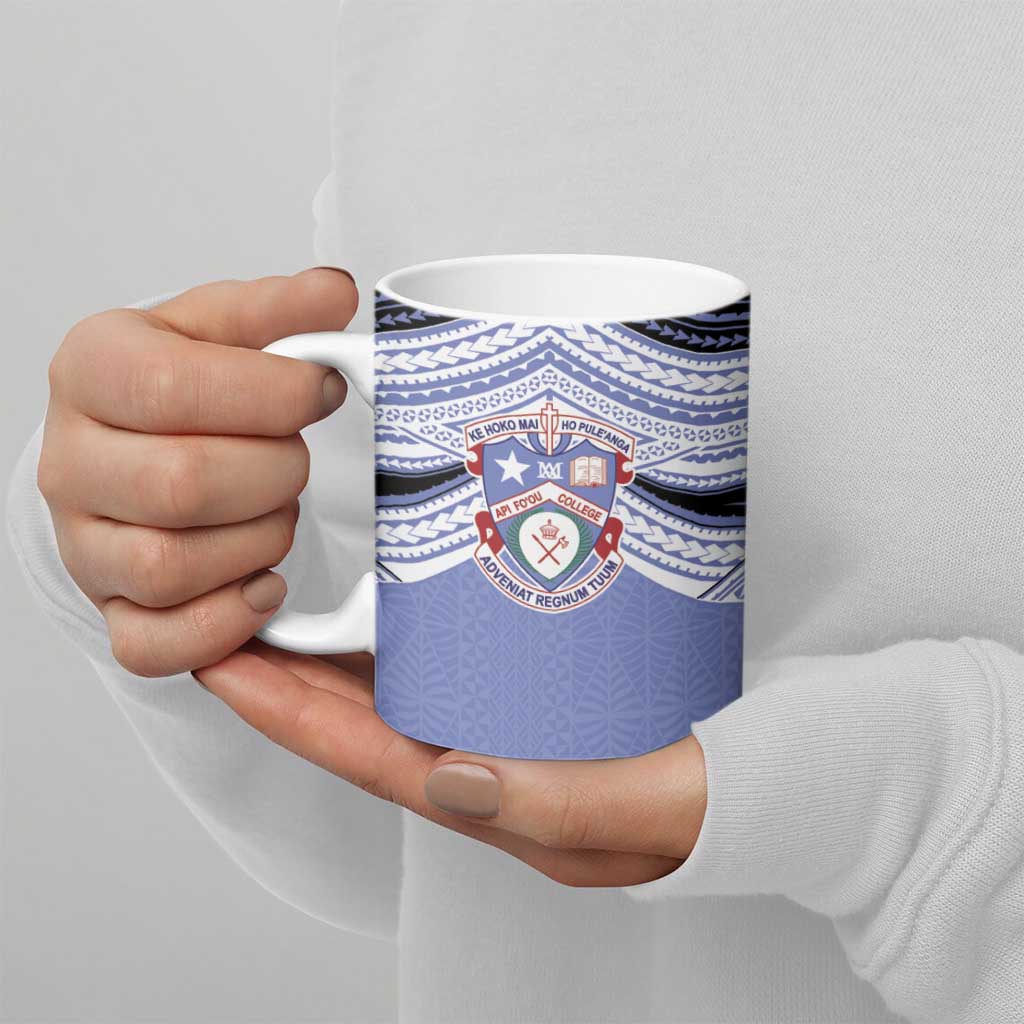 Personalised Tonga Apifoou College Ceramic Mug Polynesian Ngatu Tribal - Polynesian Pride