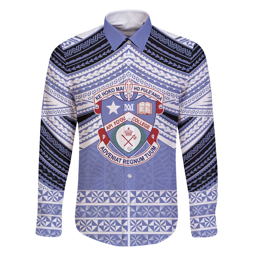 Personalised Tonga Apifoou College Family Matching Off Shoulder Short Dress and Hawaiian Shirt Polynesian Ngatu Tribal