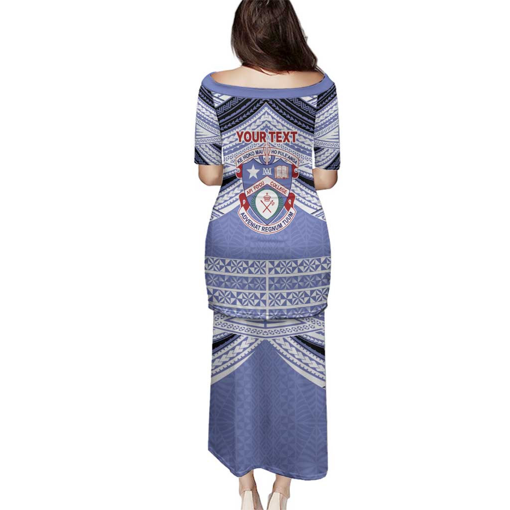 Personalised Tonga Apifoou College Family Matching Puletasi and Hawaiian Shirt Polynesian Ngatu Tribal