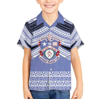 Personalised Tonga Apifoou College Family Matching Summer Maxi Dress and Hawaiian Shirt Polynesian Ngatu Tribal