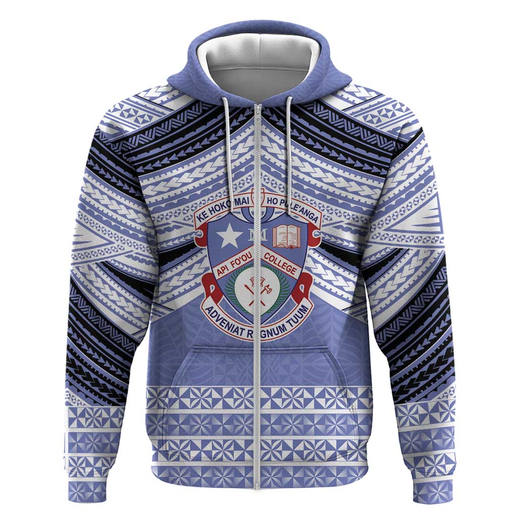 Personalised Tonga Apifoou College Hoodie Polynesian Ngatu Tribal