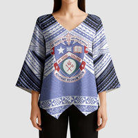 Personalised Tonga Apifoou College Kimono Sleeve Blouse Polynesian Ngatu Tribal - Polynesian Pride