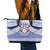 Personalised Tonga Apifoou College Leather Tote Bag Polynesian Ngatu Tribal