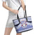 Personalised Tonga Apifoou College Leather Tote Bag Polynesian Ngatu Tribal