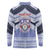 Personalised Tonga Apifoou College Long Sleeve Polo Shirt Polynesian Ngatu Tribal
