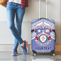 Personalised Tonga Apifoou College Luggage Cover Polynesian Ngatu Tribal