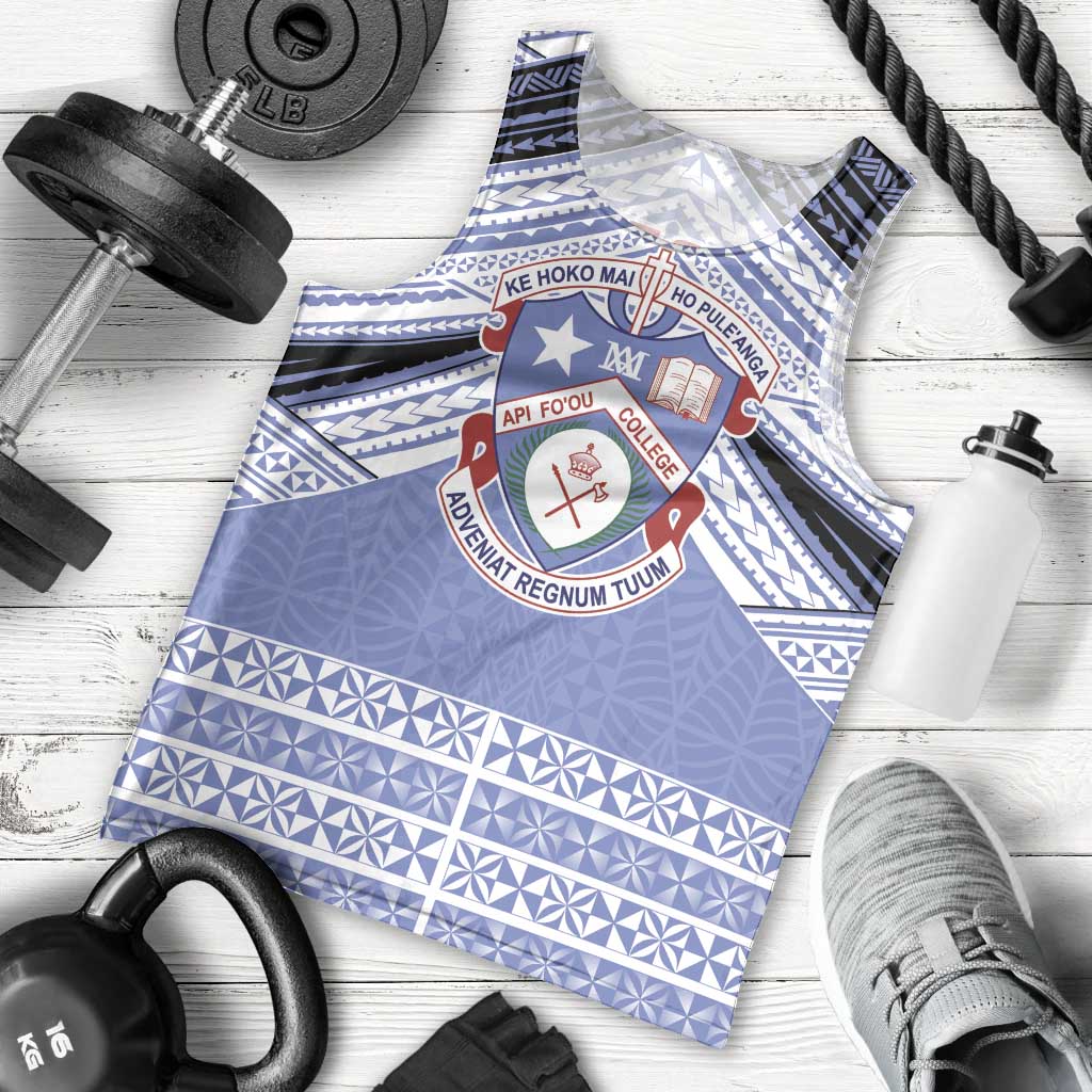 Personalised Tonga Apifoou College Men Tank Top Polynesian Ngatu Tribal