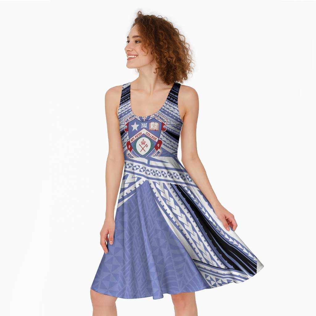 Personalised Tonga Apifoou College Midi Dress Polynesian Ngatu Tribal - Polynesian Pride