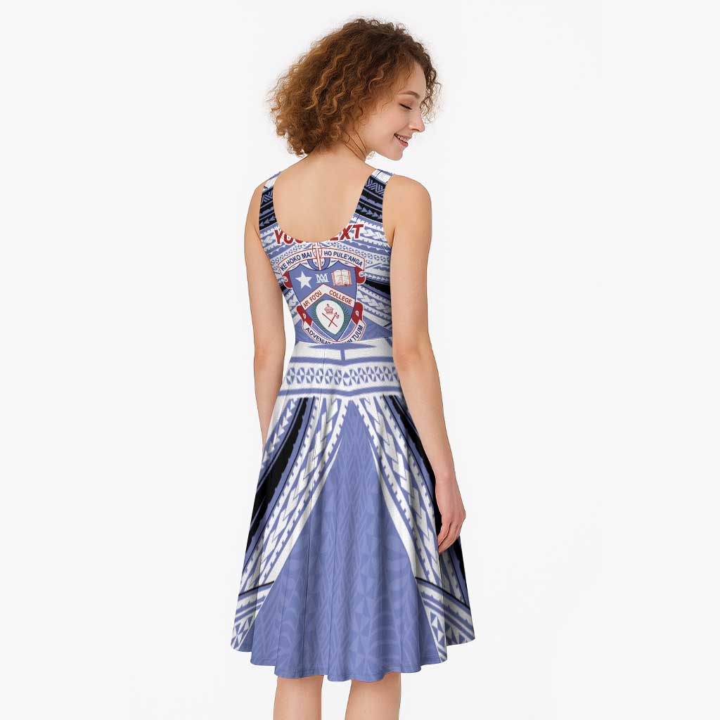 Personalised Tonga Apifoou College Midi Dress Polynesian Ngatu Tribal - Polynesian Pride