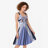 Personalised Tonga Apifoou College Midi Dress Polynesian Ngatu Tribal - Polynesian Pride