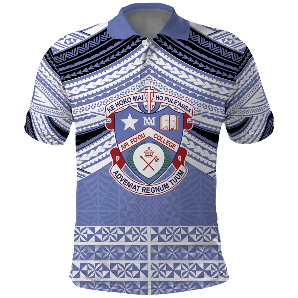 Personalised Tonga Apifoou College Polo Shirt Polynesian Ngatu Tribal