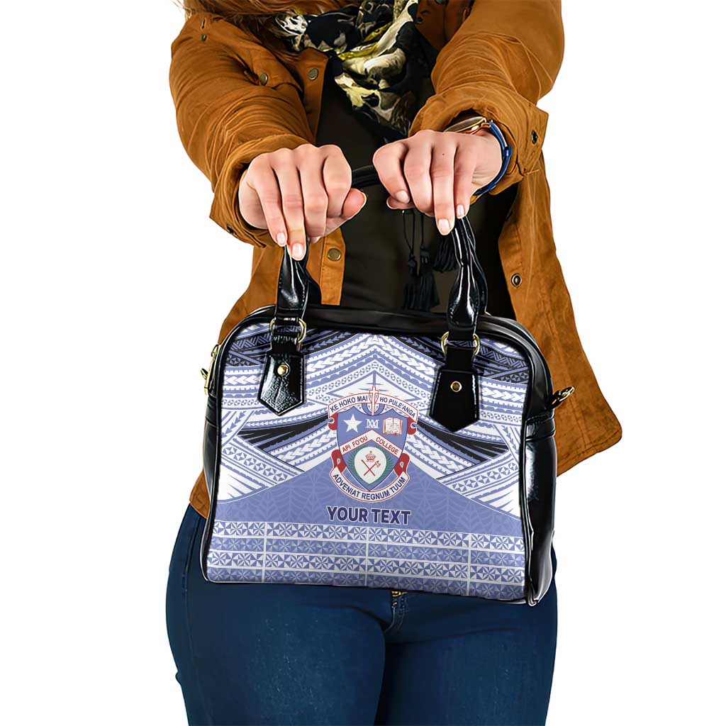 Personalised Tonga Apifoou College Shoulder Handbag Polynesian Ngatu Tribal LT9 One Size Blue - Polynesian Pride