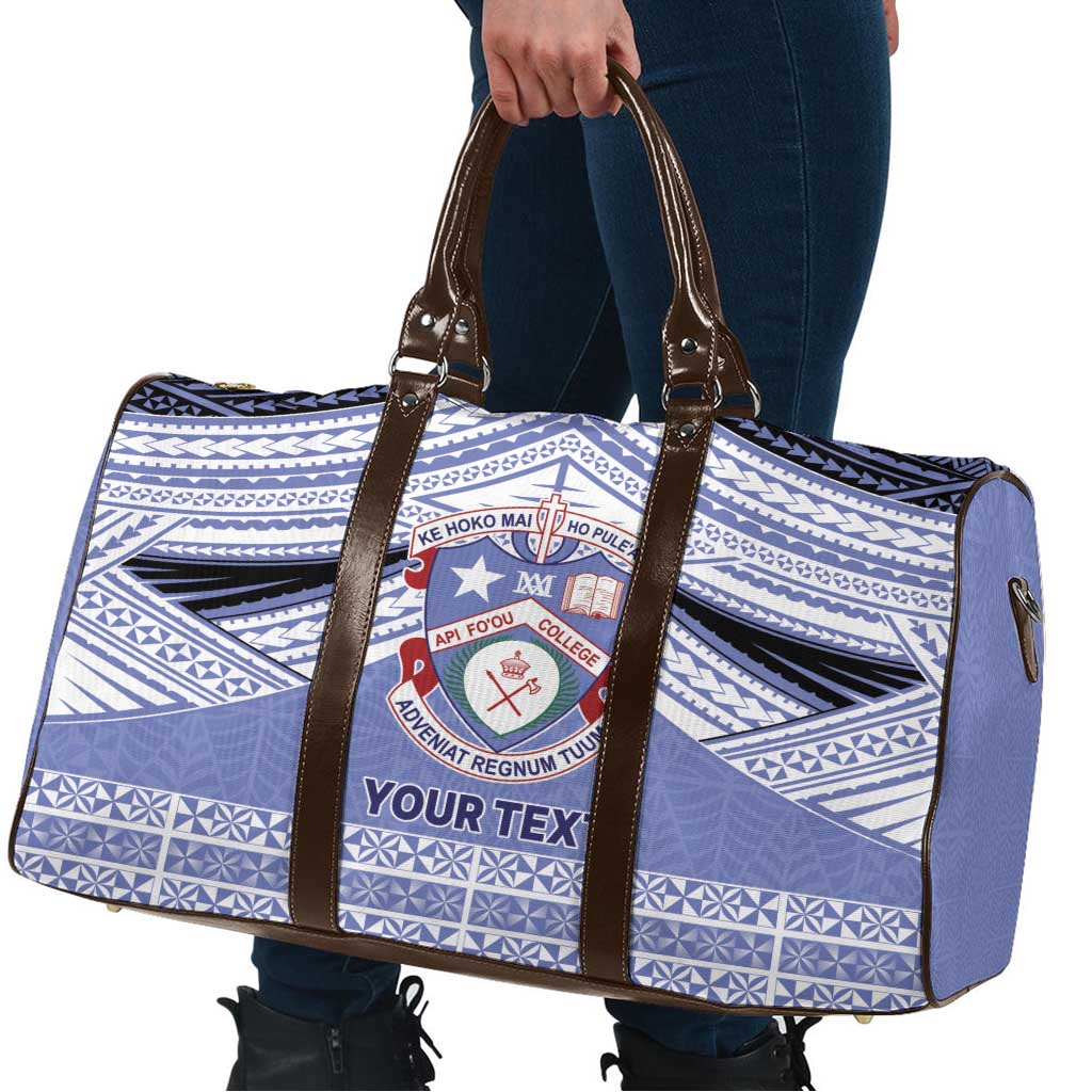 Personalised Tonga Apifoou College Travel Bag Polynesian Ngatu Tribal - Polynesian Pride