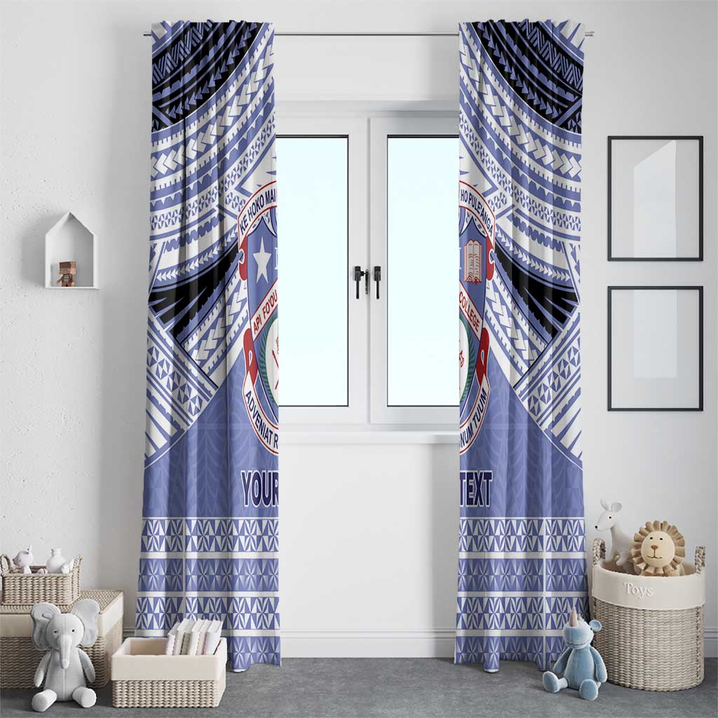 Personalised Tonga Apifoou College Window Curtain Polynesian Ngatu Tribal