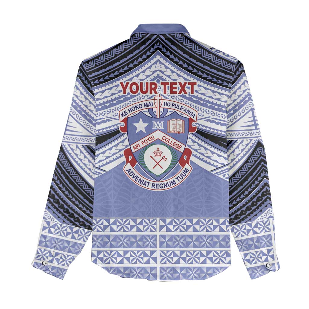 Personalised Tonga Apifoou College Women Casual Shirt Polynesian Ngatu Tribal