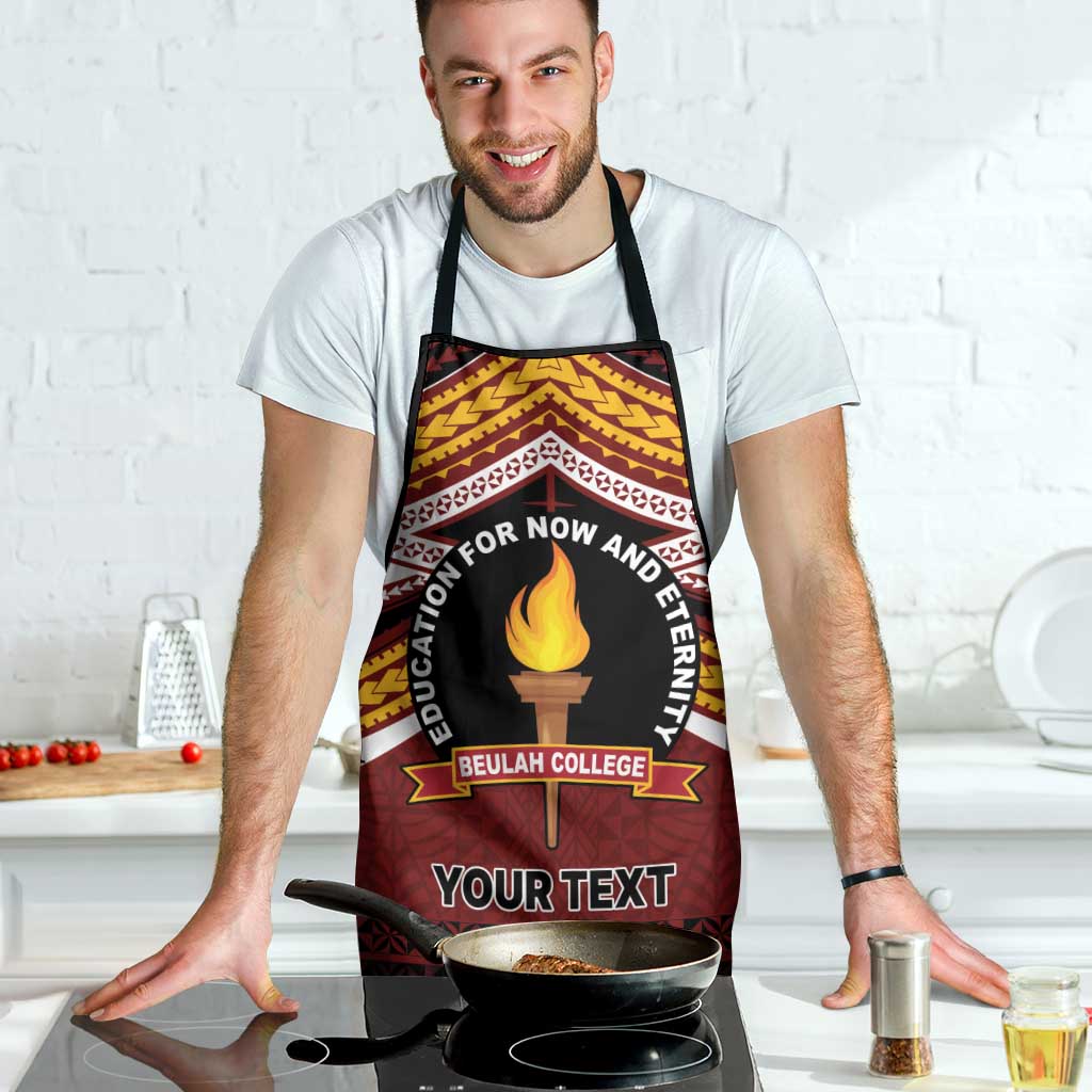 Personalised Tonga Beulah College Apron Polynesian Ngatu Tribal - Polynesian Pride