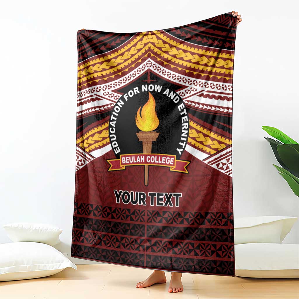 Personalised Tonga Beulah College Blanket Polynesian Ngatu Tribal