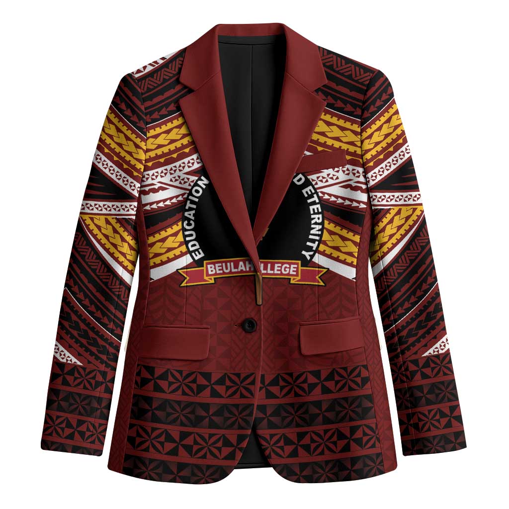Personalised Tonga Beulah College Blazer Polynesian Ngatu Tribal - Polynesian Pride