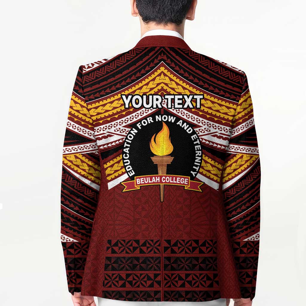 Personalised Tonga Beulah College Blazer Polynesian Ngatu Tribal - Polynesian Pride