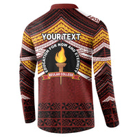 Personalised Tonga Beulah College Button Sweatshirt Polynesian Ngatu Tribal