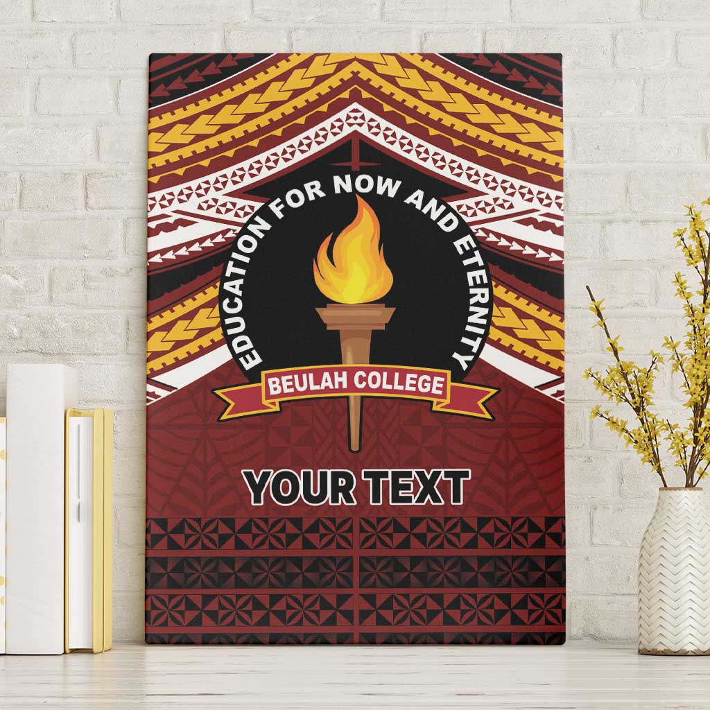 Personalised Tonga Beulah College Canvas Wall Art Polynesian Ngatu Tribal