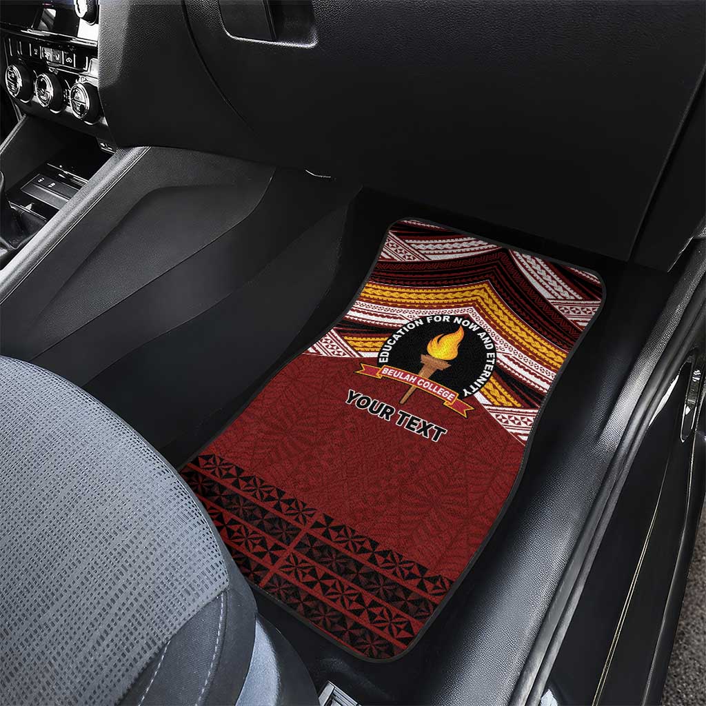 Personalised Tonga Beulah College Car Mats Polynesian Ngatu Tribal
