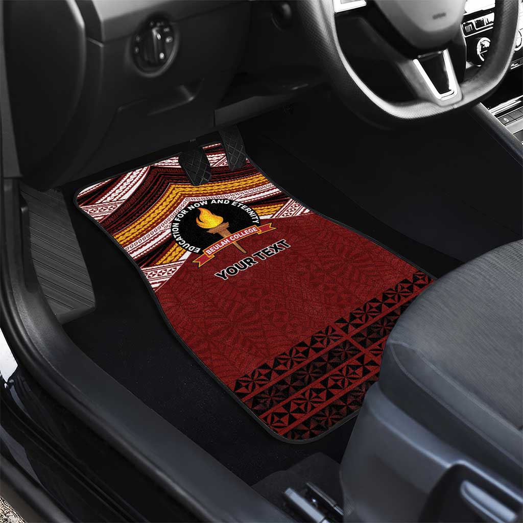 Personalised Tonga Beulah College Car Mats Polynesian Ngatu Tribal