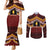 Personalised Tonga Beulah College Couples Matching Mermaid Dress and Long Sleeve Button Shirt Polynesian Ngatu Tribal