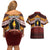 Personalised Tonga Beulah College Couples Matching Off Shoulder Short Dress and Hawaiian Shirt Polynesian Ngatu Tribal