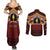Personalised Tonga Beulah College Couples Matching Summer Maxi Dress and Long Sleeve Button Shirt Polynesian Ngatu Tribal