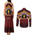 Personalised Tonga Beulah College Couples Matching Tank Maxi Dress and Long Sleeve Button Shirt Polynesian Ngatu Tribal