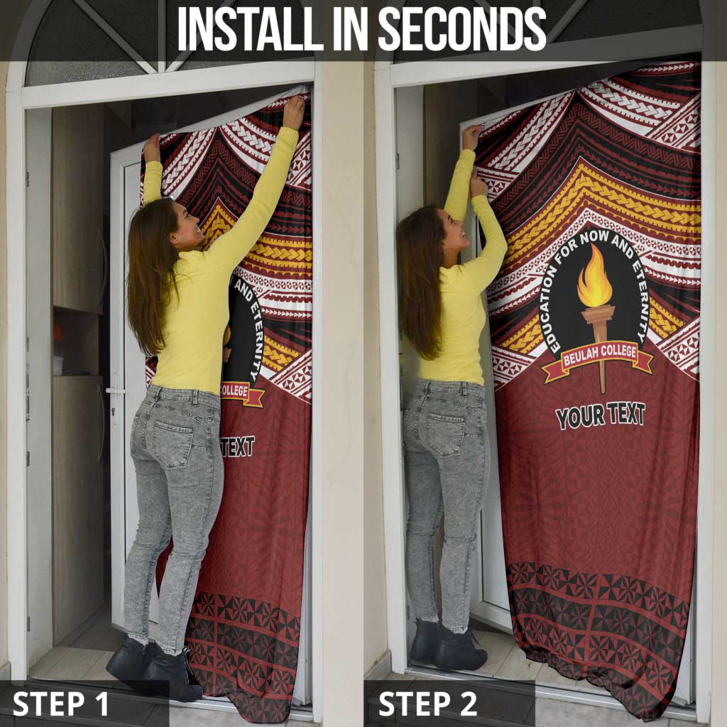 Personalised Tonga Beulah College Door Cover Polynesian Ngatu Tribal - Polynesian Pride