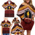 Personalised Tonga Beulah College Family Matching Off Shoulder Short Dress and Hawaiian Shirt Polynesian Ngatu Tribal