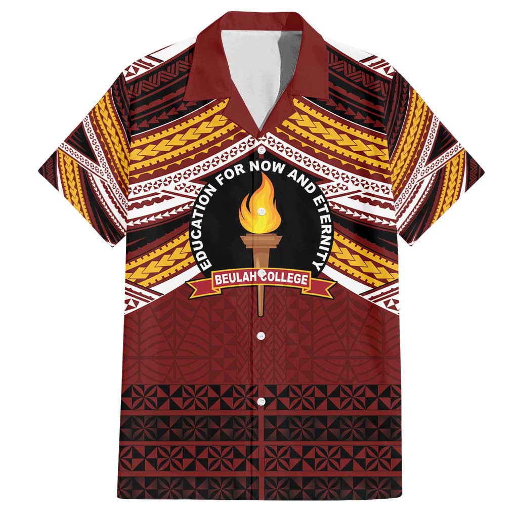 Personalised Tonga Beulah College Family Matching Puletasi and Hawaiian Shirt Polynesian Ngatu Tribal