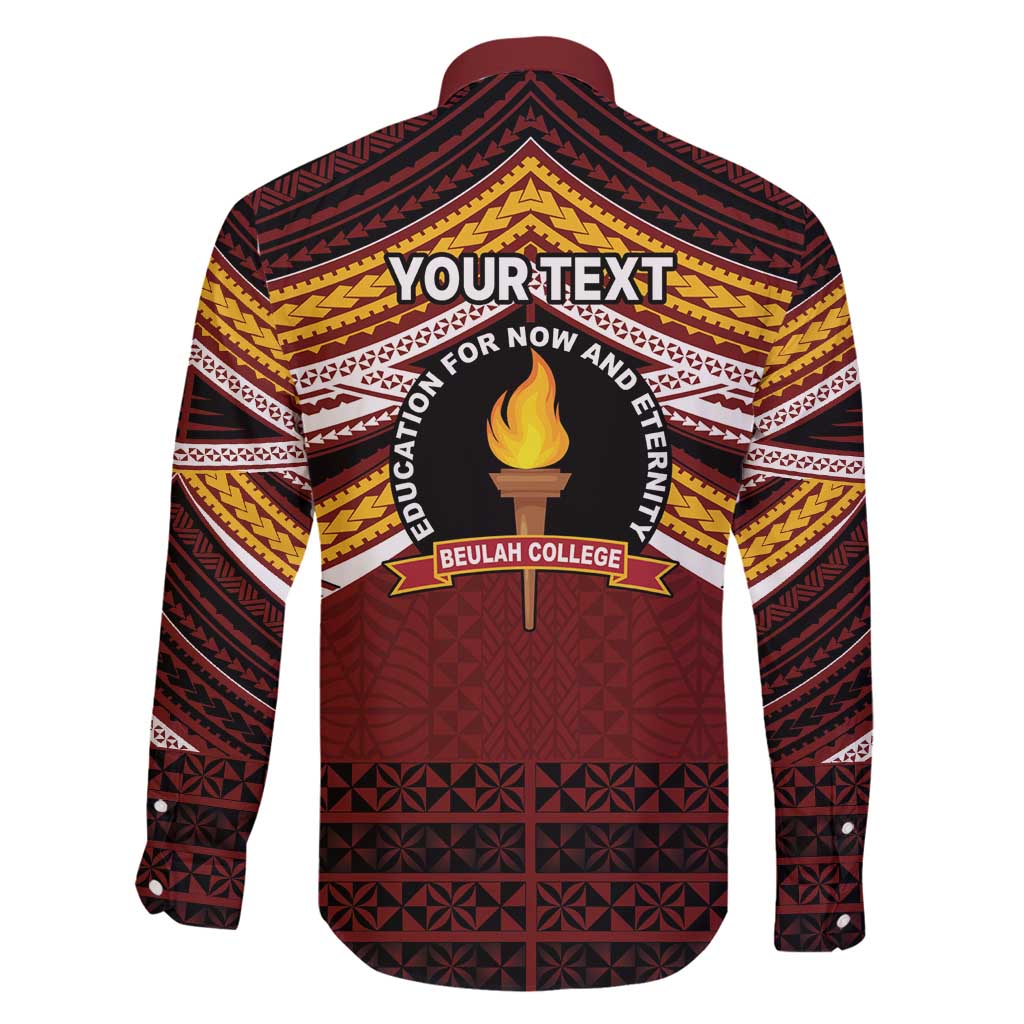 Personalised Tonga Beulah College Family Matching Tank Maxi Dress and Hawaiian Shirt Polynesian Ngatu Tribal