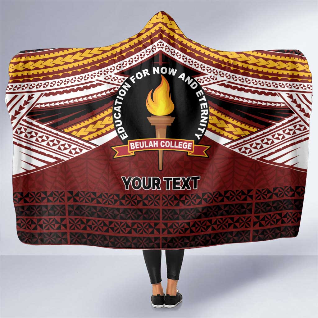 Personalised Tonga Beulah College Hooded Blanket Polynesian Ngatu Tribal